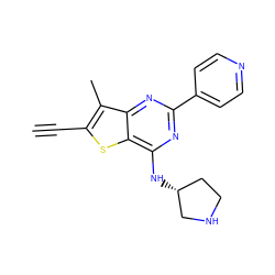 C#Cc1sc2c(N[C@@H]3CCNC3)nc(-c3ccncc3)nc2c1C ZINC000223684441