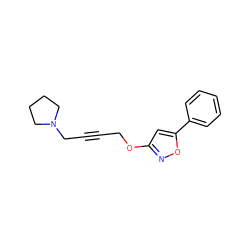 C(#CCN1CCCC1)COc1cc(-c2ccccc2)on1 ZINC000028872580