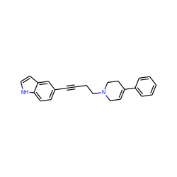 C(#Cc1ccc2[nH]ccc2c1)CCN1CC=C(c2ccccc2)CC1 ZINC000013757293