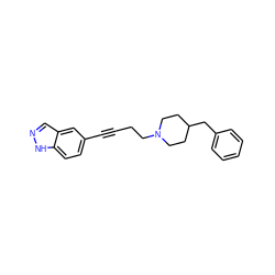 C(#Cc1ccc2[nH]ncc2c1)CCN1CCC(Cc2ccccc2)CC1 ZINC000013813159