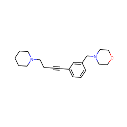 C(#Cc1cccc(CN2CCOCC2)c1)CCN1CCCCC1 ZINC000028825320