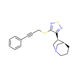 C(#Cc1ccccc1)CSc1nsnc1[C@@H]1CN2CCC[C@H]1C2 ZINC000001545829