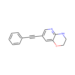 C(#Cc1cnc2c(c1)OCCN2)c1ccccc1 ZINC000066080186