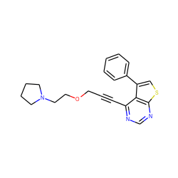 C(#Cc1ncnc2scc(-c3ccccc3)c12)COCCN1CCCC1 ZINC000146350429