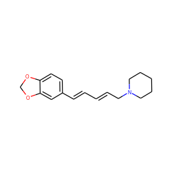 C(/C=C/c1ccc2c(c1)OCO2)=C\CN1CCCCC1 ZINC000026254818