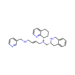 C(=C/CN(C[C@H]1Cc2ccccc2CN1)[C@H]1CCCc2cccnc21)\CNCc1cccnc1 ZINC001772638528