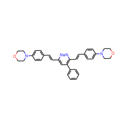 C(=C/c1cc(-c2ccccc2)c(/C=C/c2ccc(N3CCOCC3)cc2)nn1)\c1ccc(N2CCOCC2)cc1 ZINC000095576932