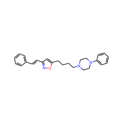 C(=C/c1cc(CCCCN2CCN(c3ccccc3)CC2)on1)\c1ccccc1 ZINC000013441289