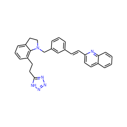 C(=C/c1ccc2ccccc2n1)\c1cccc(CN2CCc3cccc(CCc4nnn[nH]4)c32)c1 ZINC000003812013