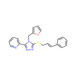 C(=C/c1ccccc1)\CSc1nnc(-c2ccccn2)n1Cc1ccco1 ZINC000002371701