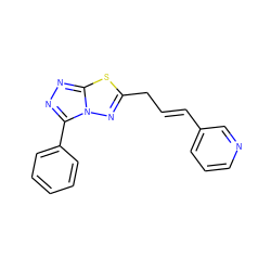 C(=C/c1cccnc1)\Cc1nn2c(-c3ccccc3)nnc2s1 ZINC001772646564