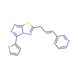 C(=C/c1cccnc1)\Cc1nn2c(-c3ccco3)nnc2s1 ZINC001772586024