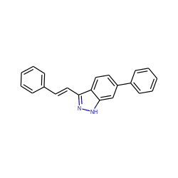 C(=C/c1n[nH]c2cc(-c3ccccc3)ccc12)\c1ccccc1 ZINC000167610535