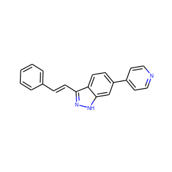 C(=C/c1n[nH]c2cc(-c3ccncc3)ccc12)\c1ccccc1 ZINC000167175842