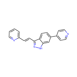 C(=C/c1n[nH]c2cc(-c3ccncc3)ccc12)\c1ccccn1 ZINC000166788061