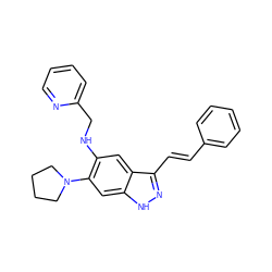 C(=C/c1n[nH]c2cc(N3CCCC3)c(NCc3ccccn3)cc12)\c1ccccc1 ZINC000049071255