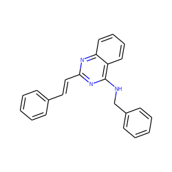 C(=C/c1nc(NCc2ccccc2)c2ccccc2n1)\c1ccccc1 ZINC000013743197