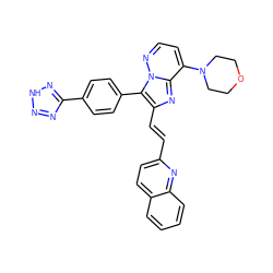 C(=C/c1nc2c(N3CCOCC3)ccnn2c1-c1ccc(-c2nn[nH]n2)cc1)\c1ccc2ccccc2n1 ZINC001772580287