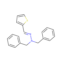 C(=N/N(Cc1ccccc1)Cc1ccccc1)\c1cccs1 ZINC000026272507