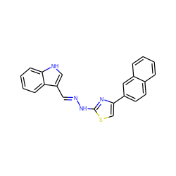 C(=N/Nc1nc(-c2ccc3ccccc3c2)cs1)\c1c[nH]c2ccccc12 ZINC000040570764