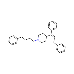 C(\Cc1ccccc1)=C(/c1ccccc1)C1CCN(CCCCc2ccccc2)CC1 ZINC000028223049