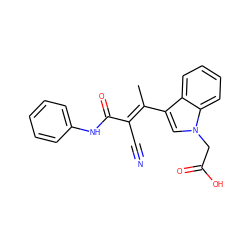 C/C(=C(/C#N)C(=O)Nc1ccccc1)c1cn(CC(=O)O)c2ccccc12 ZINC000096271131