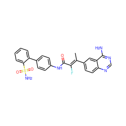 C/C(=C(/F)C(=O)Nc1ccc(-c2ccccc2S(N)(=O)=O)cc1)c1ccc2ncnc(N)c2c1 ZINC000026179745