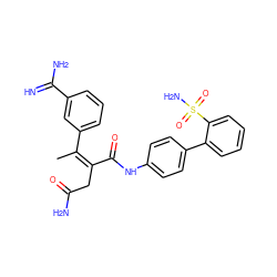 C/C(=C(\CC(N)=O)C(=O)Nc1ccc(-c2ccccc2S(N)(=O)=O)cc1)c1cccc(C(=N)N)c1 ZINC000013442374