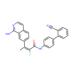 C/C(=C(\F)C(=O)Nc1ccc(-c2ccccc2C#N)cc1)c1ccc2ccnc(N)c2c1 ZINC000013444926