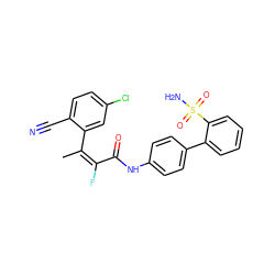 C/C(=C(\F)C(=O)Nc1ccc(-c2ccccc2S(N)(=O)=O)cc1)c1cc(Cl)ccc1C#N ZINC000013444892