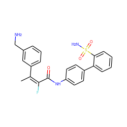 C/C(=C(\F)C(=O)Nc1ccc(-c2ccccc2S(N)(=O)=O)cc1)c1cccc(CN)c1 ZINC000013444886