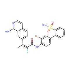 C/C(=C(\F)C(=O)Nc1ccc(-c2ccccc2S(N)(=O)=O)cc1Br)c1ccc2ccnc(N)c2c1 ZINC000026173538