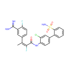 C/C(=C(\F)C(=O)Nc1ccc(-c2ccccc2S(N)(=O)=O)cc1Cl)c1ccc(F)c(C(=N)N)c1 ZINC000013442400