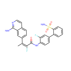 C/C(=C(\F)C(=O)Nc1ccc(-c2ccccc2S(N)(=O)=O)cc1F)c1ccc2ccnc(N)c2c1 ZINC000013444918