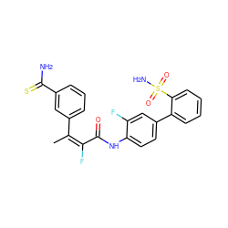 C/C(=C(\F)C(=O)Nc1ccc(-c2ccccc2S(N)(=O)=O)cc1F)c1cccc(C(N)=S)c1 ZINC000013444900