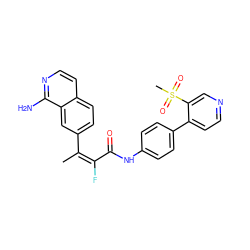 C/C(=C(\F)C(=O)Nc1ccc(-c2ccncc2S(C)(=O)=O)cc1)c1ccc2ccnc(N)c2c1 ZINC000026174884