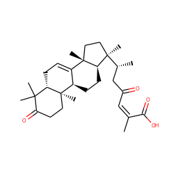 C/C(=C/C(=O)C[C@@H](C)[C@]1(C)CC[C@@]2(C)C3=CC[C@H]4C(C)(C)C(=O)CC[C@]4(C)[C@@H]3CC[C@H]12)C(=O)O ZINC000096909624