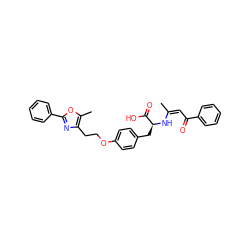 C/C(=C/C(=O)c1ccccc1)N[C@@H](Cc1ccc(OCCc2nc(-c3ccccc3)oc2C)cc1)C(=O)O ZINC000026675303