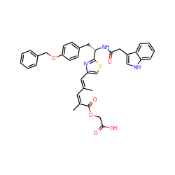 C/C(=C/C(C)=C/c1csc([C@H](Cc2ccc(OCc3ccccc3)cc2)NC(=O)Cc2c[nH]c3ccccc23)n1)C(=O)OCC(=O)O ZINC000169322014