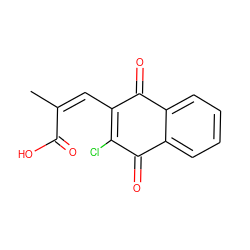 C/C(=C/C1=C(Cl)C(=O)c2ccccc2C1=O)C(=O)O ZINC000045261797