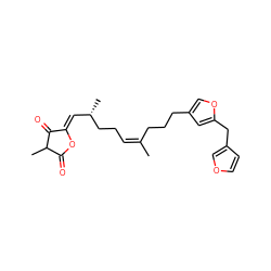 C/C(=C/CC[C@@H](C)/C=C1\OC(=O)C(C)C1=O)CCCc1coc(Cc2ccoc2)c1 ZINC000101638014