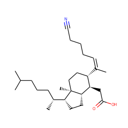 C/C(=C/CCCC#N)[C@H]1CC[C@@]2(C)[C@@H](CC[C@@H]2[C@H](C)CCCC(C)C)[C@@H]1CC(=O)O ZINC000013862217