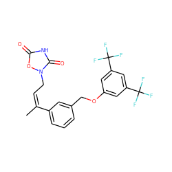 C/C(=C/Cn1oc(=O)[nH]c1=O)c1cccc(COc2cc(C(F)(F)F)cc(C(F)(F)F)c2)c1 ZINC000027100266