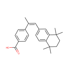 C/C(=C/c1ccc2c(c1)C(C)(C)CCC2(C)C)c1ccc(C(=O)O)cc1 ZINC000005132309