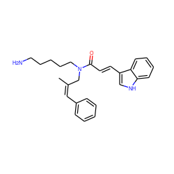 C/C(=C/c1ccccc1)CN(CCCCCN)C(=O)/C=C/c1c[nH]c2ccccc12 ZINC000028825925