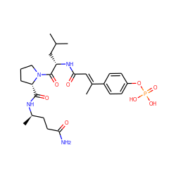 C/C(=C\C(=O)N[C@@H](CC(C)C)C(=O)N1CCC[C@H]1C(=O)N[C@H](C)CCC(N)=O)c1ccc(OP(=O)(O)O)cc1 ZINC000071296657