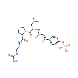 C/C(=C\C(=O)N[C@@H](CC(C)C)C(=O)N1CCC[C@H]1C(=O)NCCNC(N)=O)c1ccc(OP(=O)(O)O)cc1 ZINC000071318654