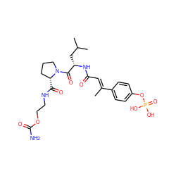 C/C(=C\C(=O)N[C@@H](CC(C)C)C(=O)N1CCC[C@H]1C(=O)NCCOC(N)=O)c1ccc(OP(=O)(O)O)cc1 ZINC000071317531