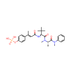 C/C(=C\C(=O)N[C@H](C(=O)N(C)[C@@H](C)C(=O)N(C)c1ccccc1)C(C)(C)C)c1ccc(OP(=O)(O)O)cc1 ZINC000653802205