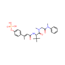 C/C(=C\C(=O)N[C@H](C(=O)N(C)CC(=O)N(C)c1ccccc1)C(C)(C)C)c1ccc(OP(=O)(O)O)cc1 ZINC000653793174